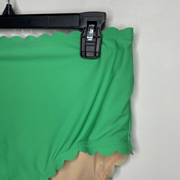 J CREW Womens High-Rise Scalloped Bikini Bottom NEW Kelly Green BF044 Sz Large L - Picture 6 of 14